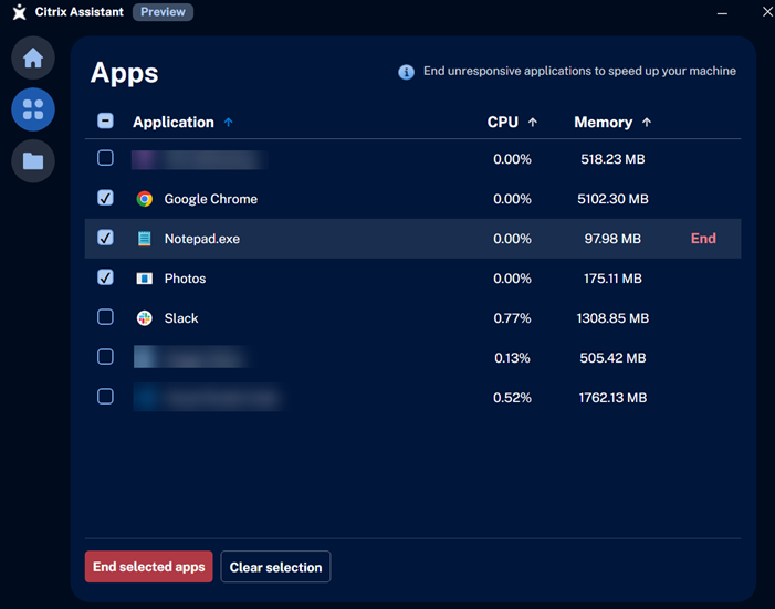 Apps page