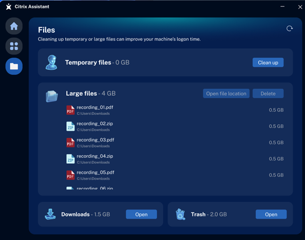 Files page