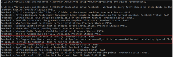 Log output