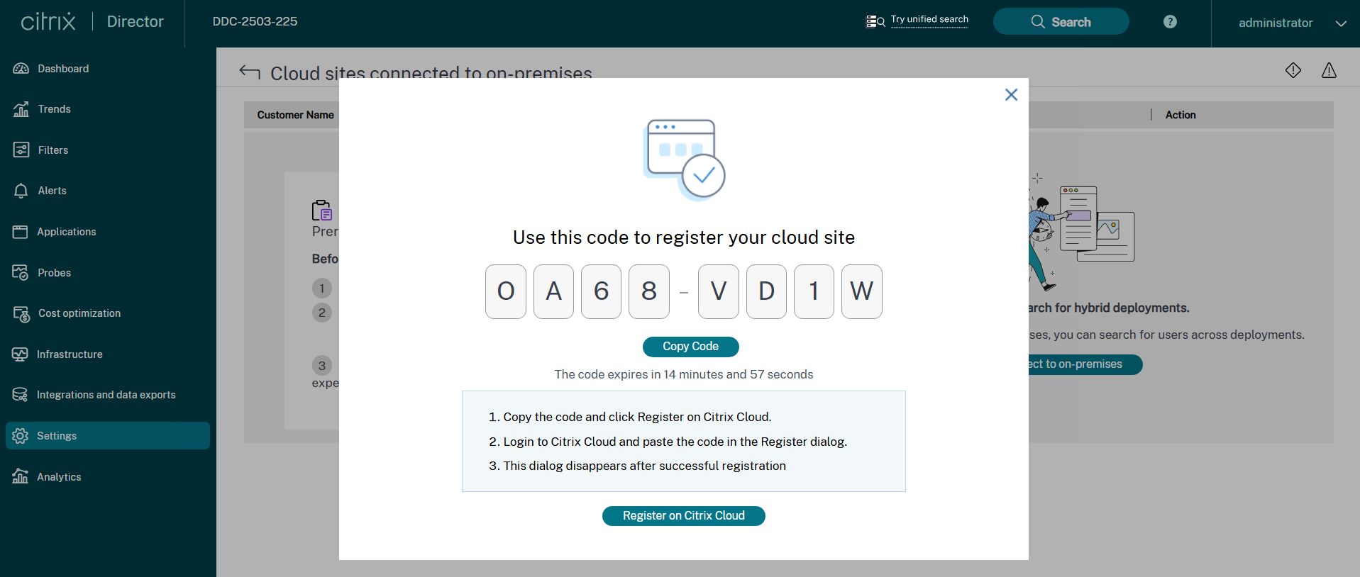 Unified search code