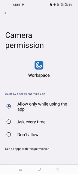 Camera permission