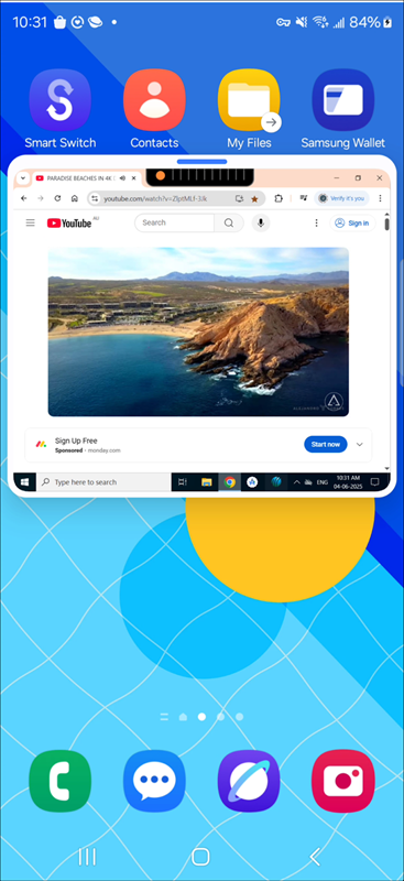 Floating window on Samsung