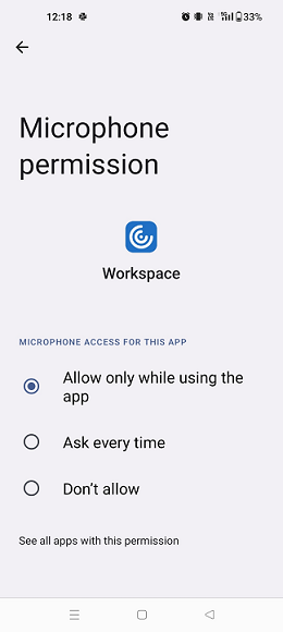 Microphone permission