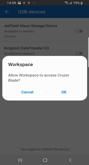 Permission screen