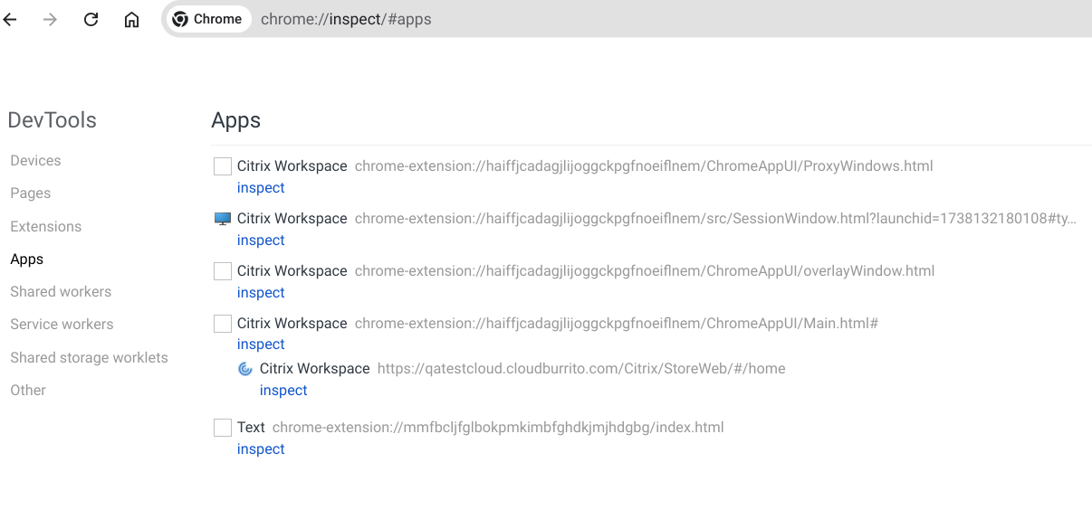 Chrome inspects