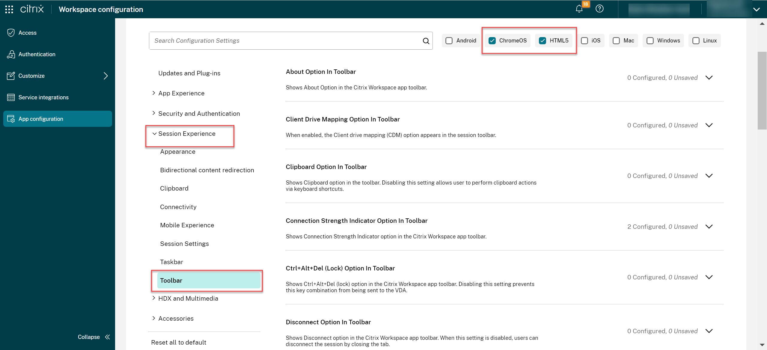 new toolbar GACS customization