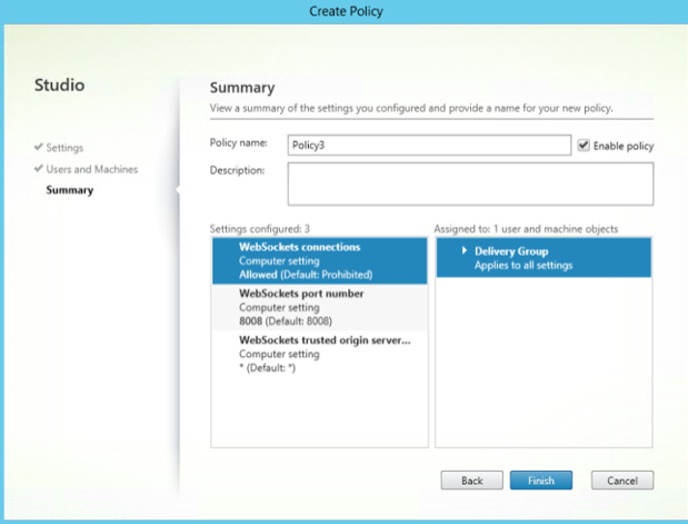 Create Policy summary