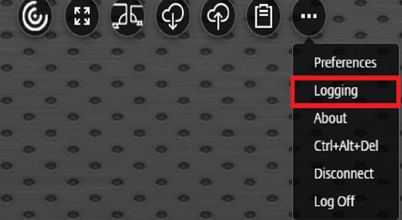 Logging toolbar