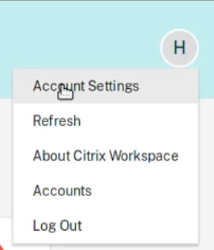 Settings menu