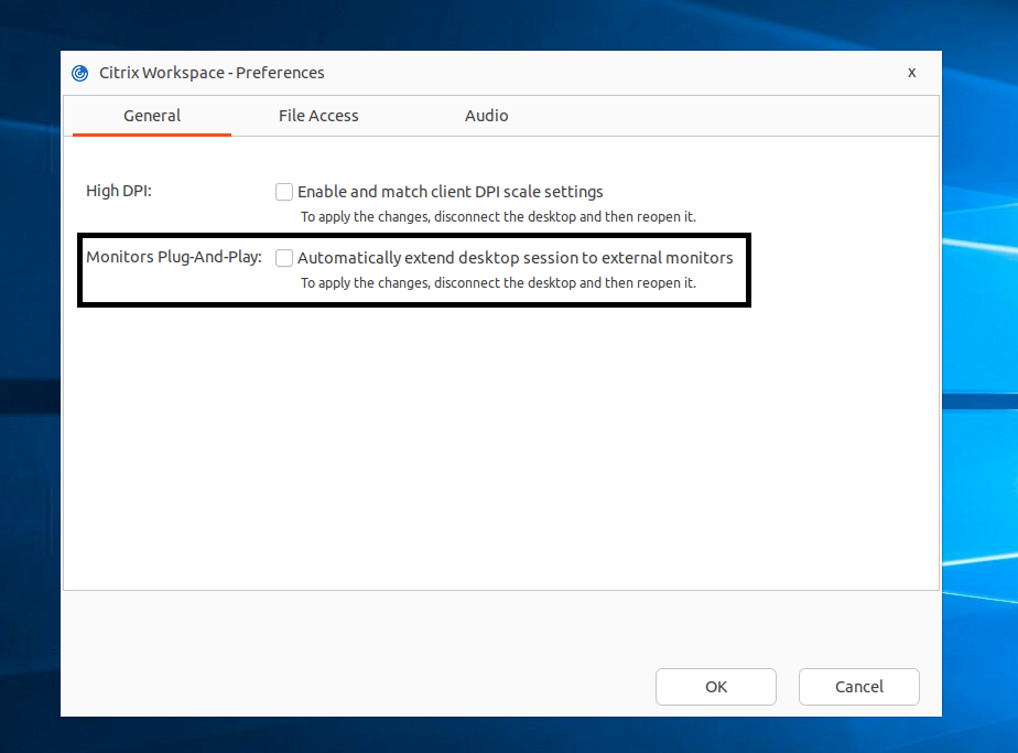 Audio preferences