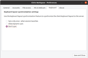 Image of Keyboard layout synchronization settings