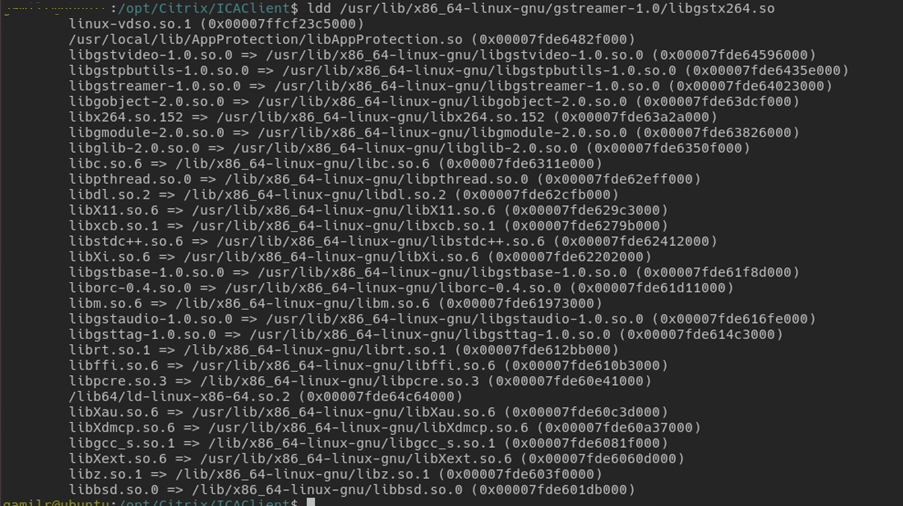 Image of libgstx264.so library verification