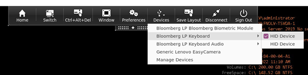Split devices section