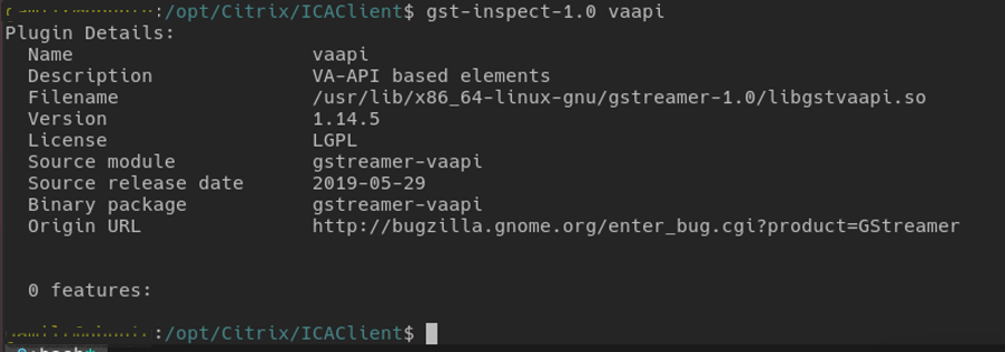 Image of vaapi GStreamer verification