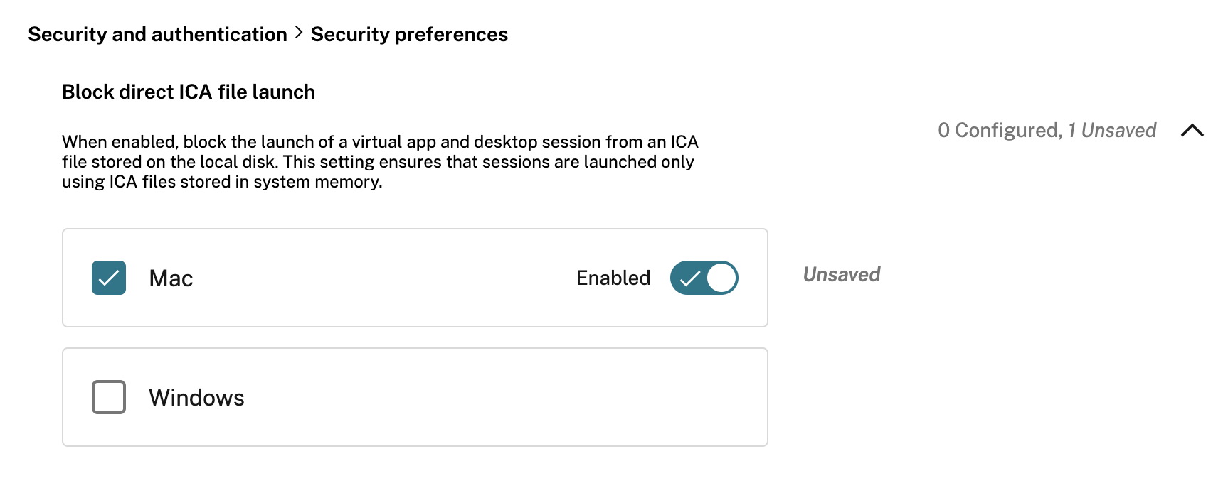Configure policy