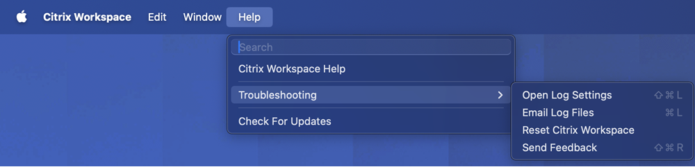 Help menu