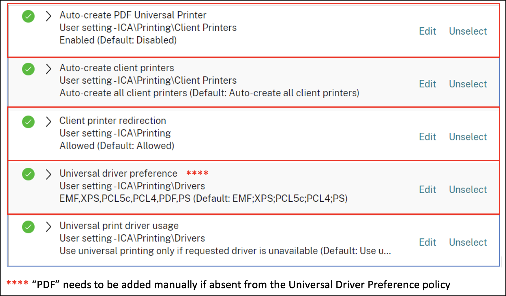 Print policy