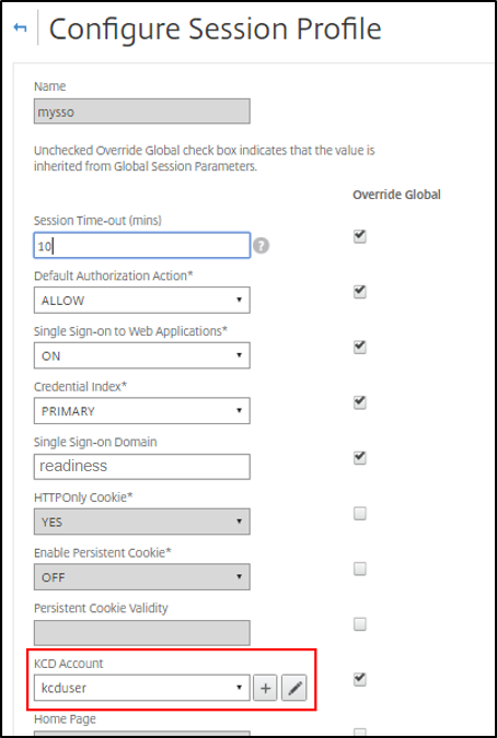 Configure Session Profile