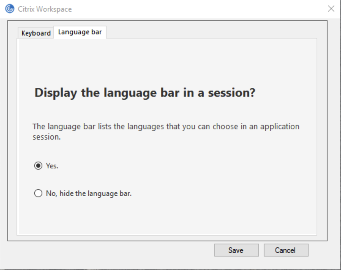 Language bar
