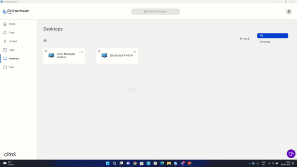 Quick launch of disconnected desktops