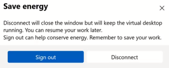 Save energy default
