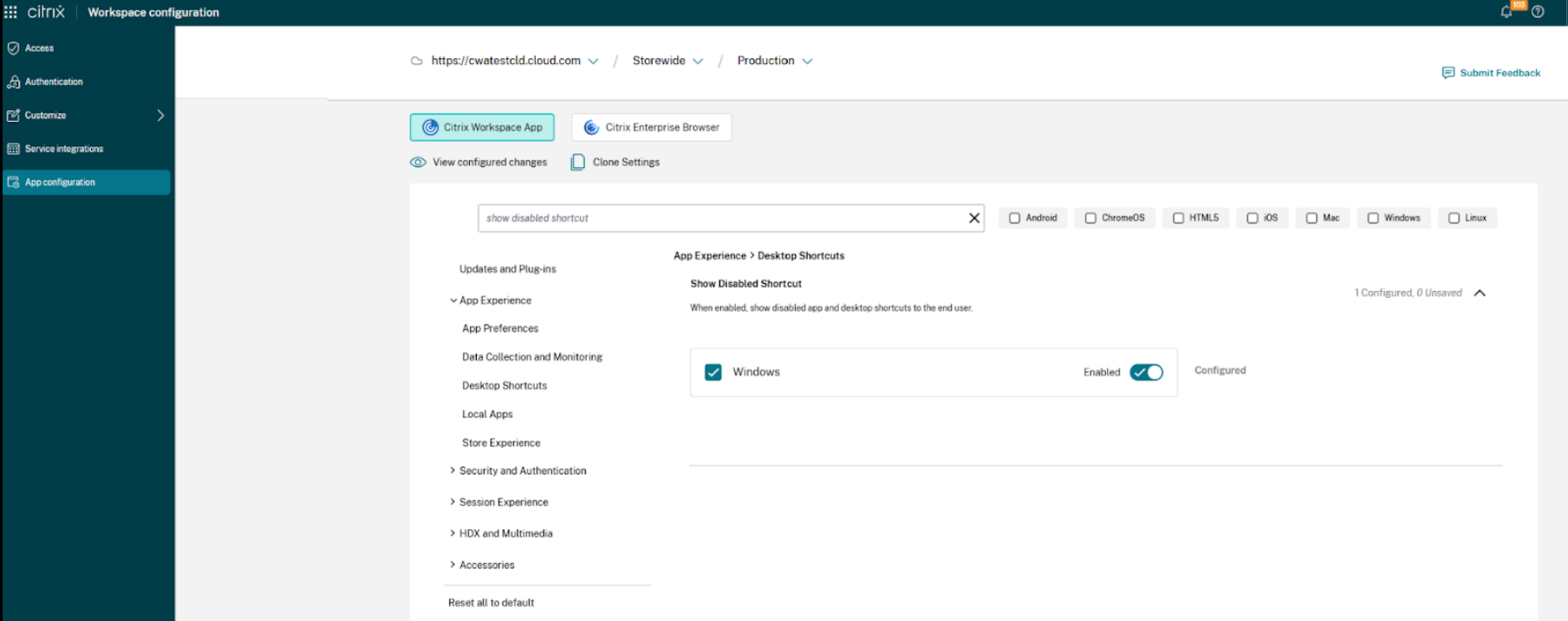 Update show disabled shortcuts
