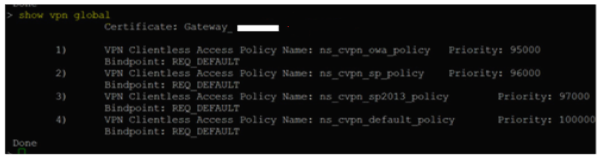 Show VPN global