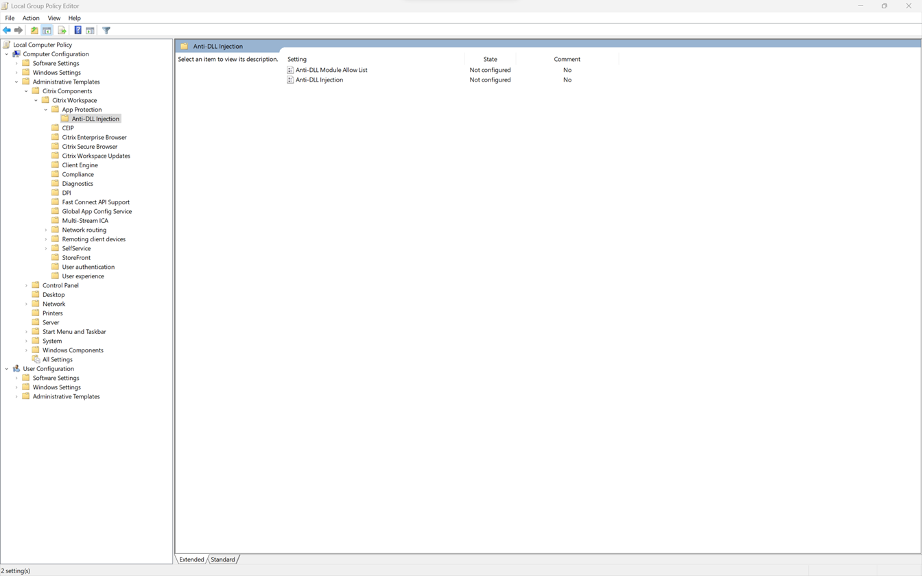 Enable Anti-DLL Injection policy