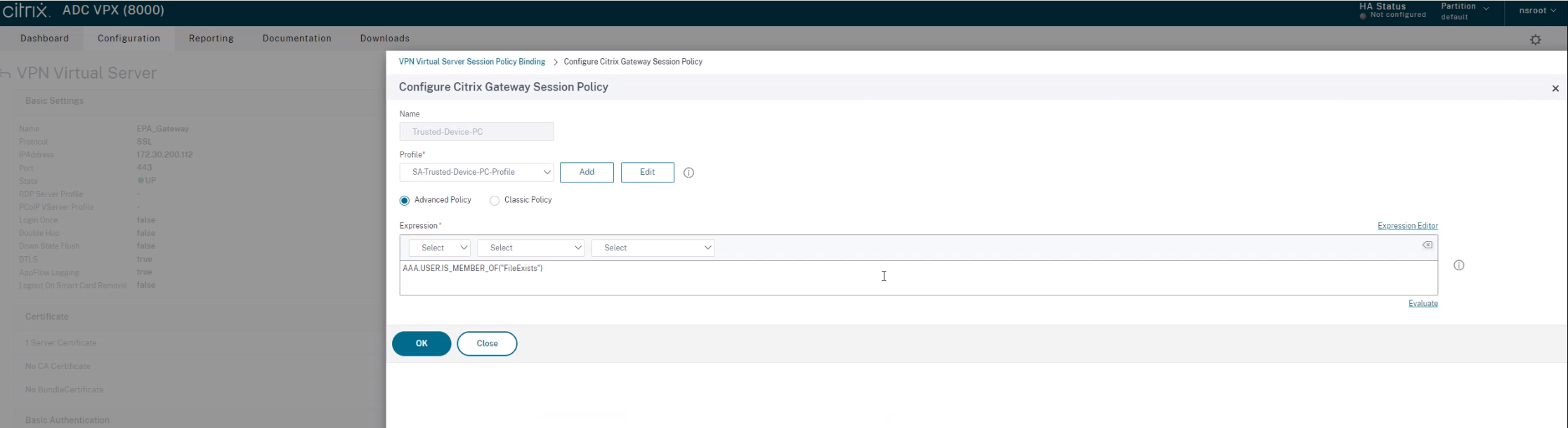 Configure Citrix Gateway Session Policy