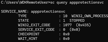 Disable appprotection svc