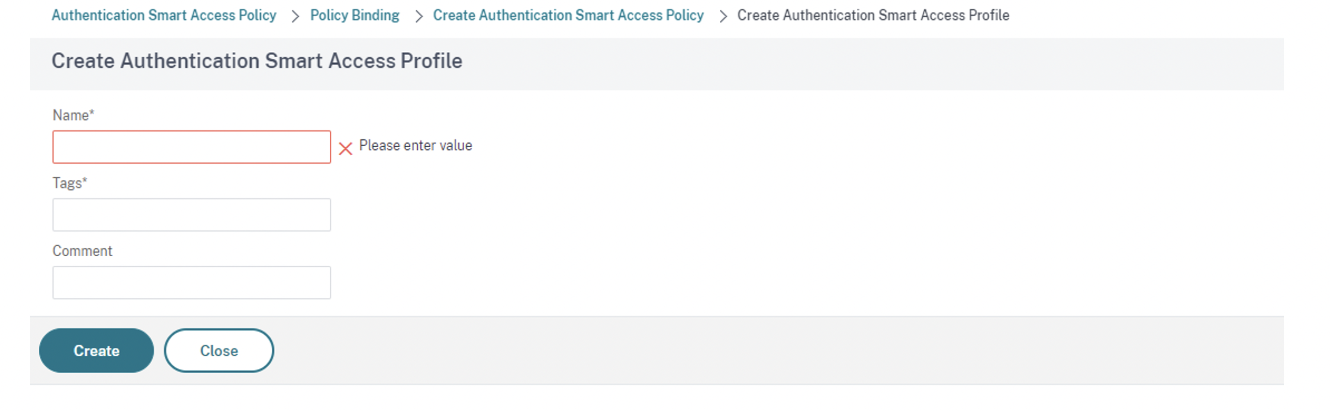 Create Authentication profile