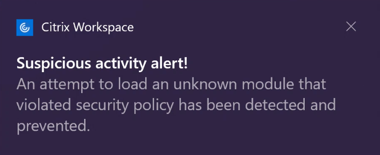 Suspicious alert