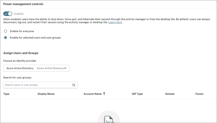 Enable for specific users