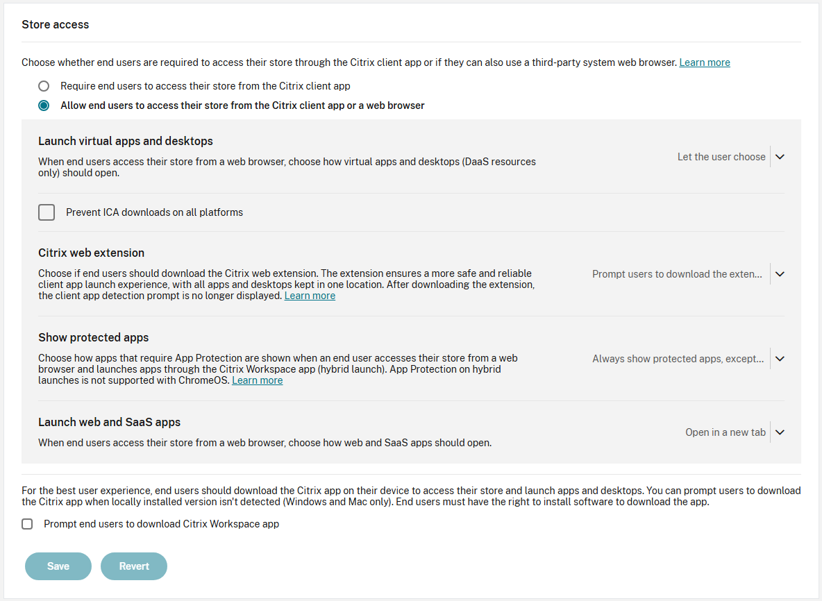 Screenshot of Store Access settings