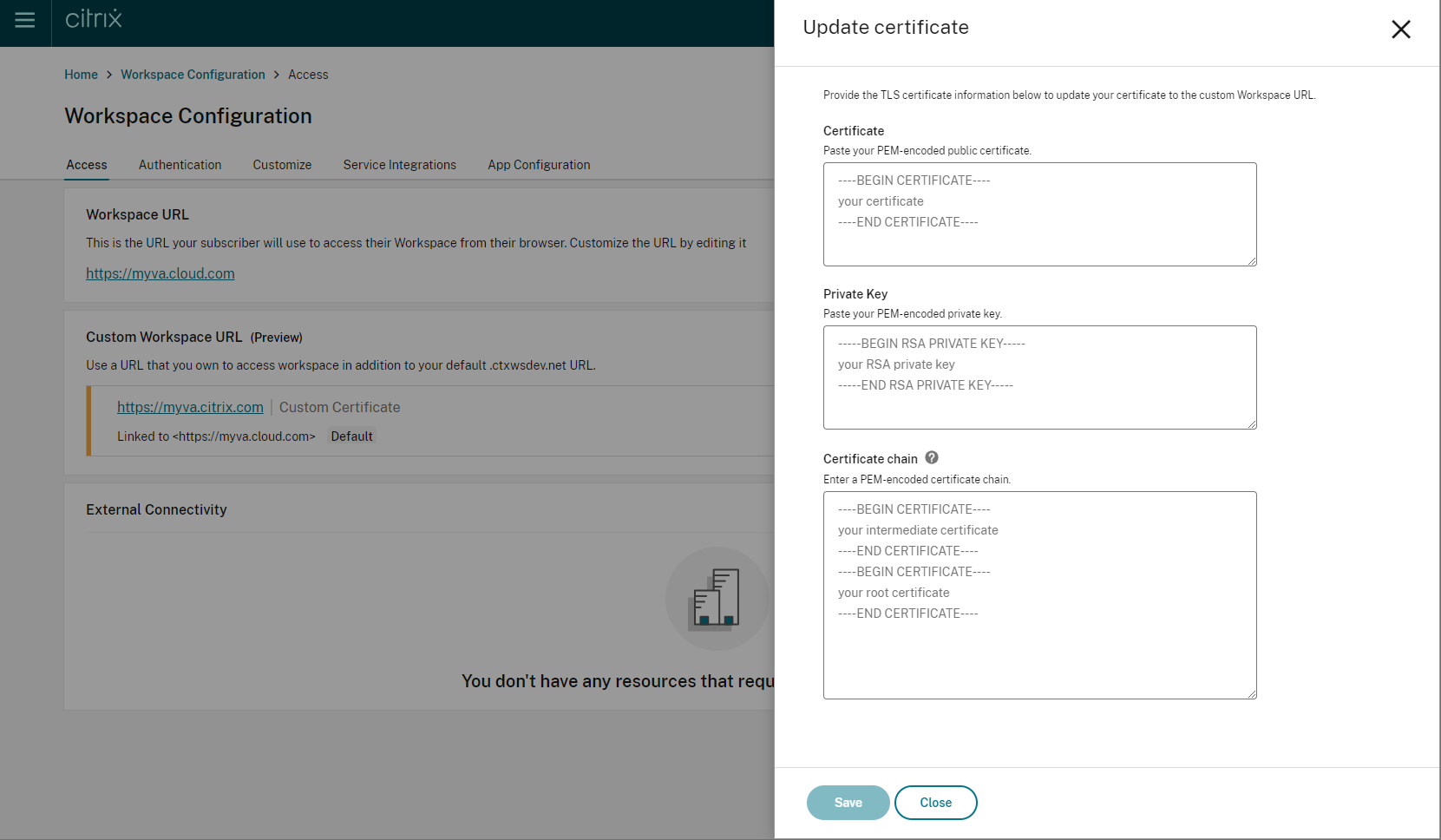 Add your own certificate