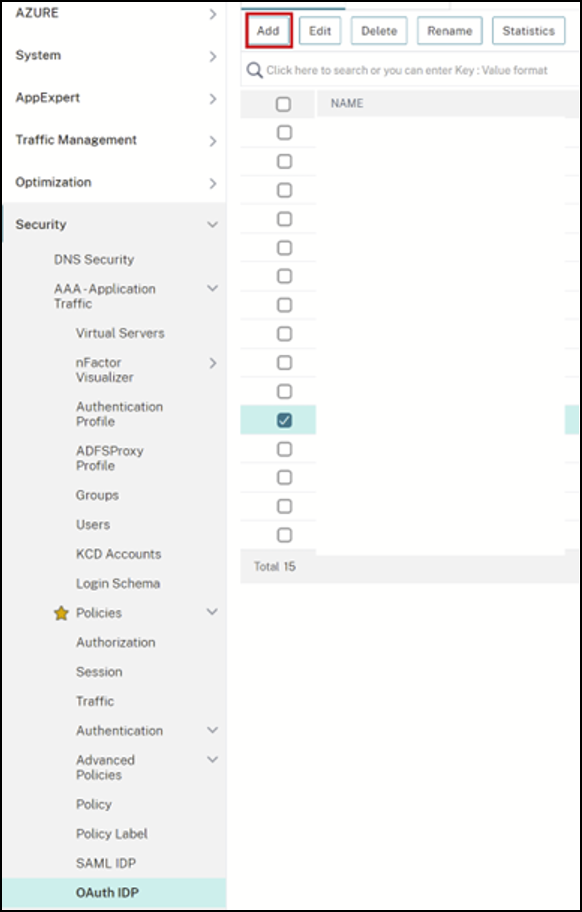 Add OAuth policy