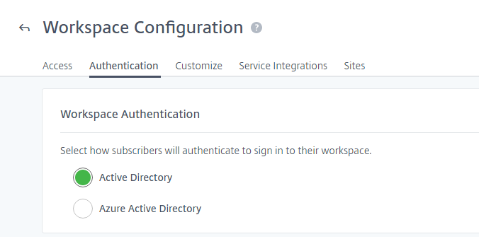 store authentication settings