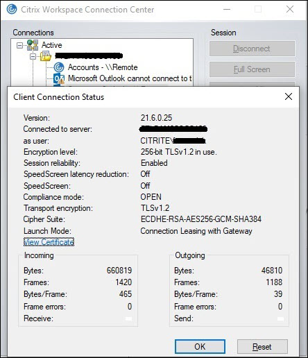 Store Connection Center properties