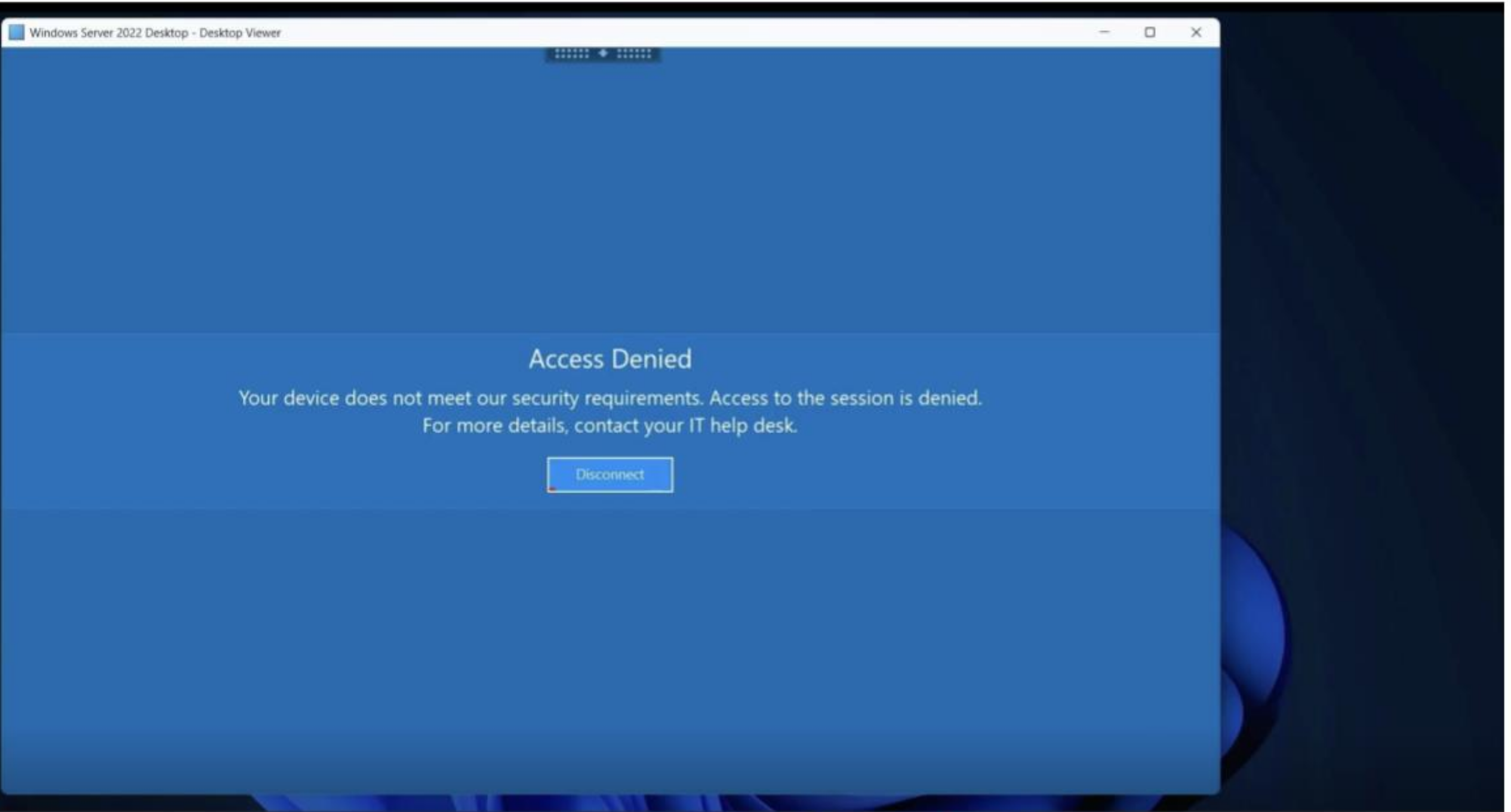 Access denied message