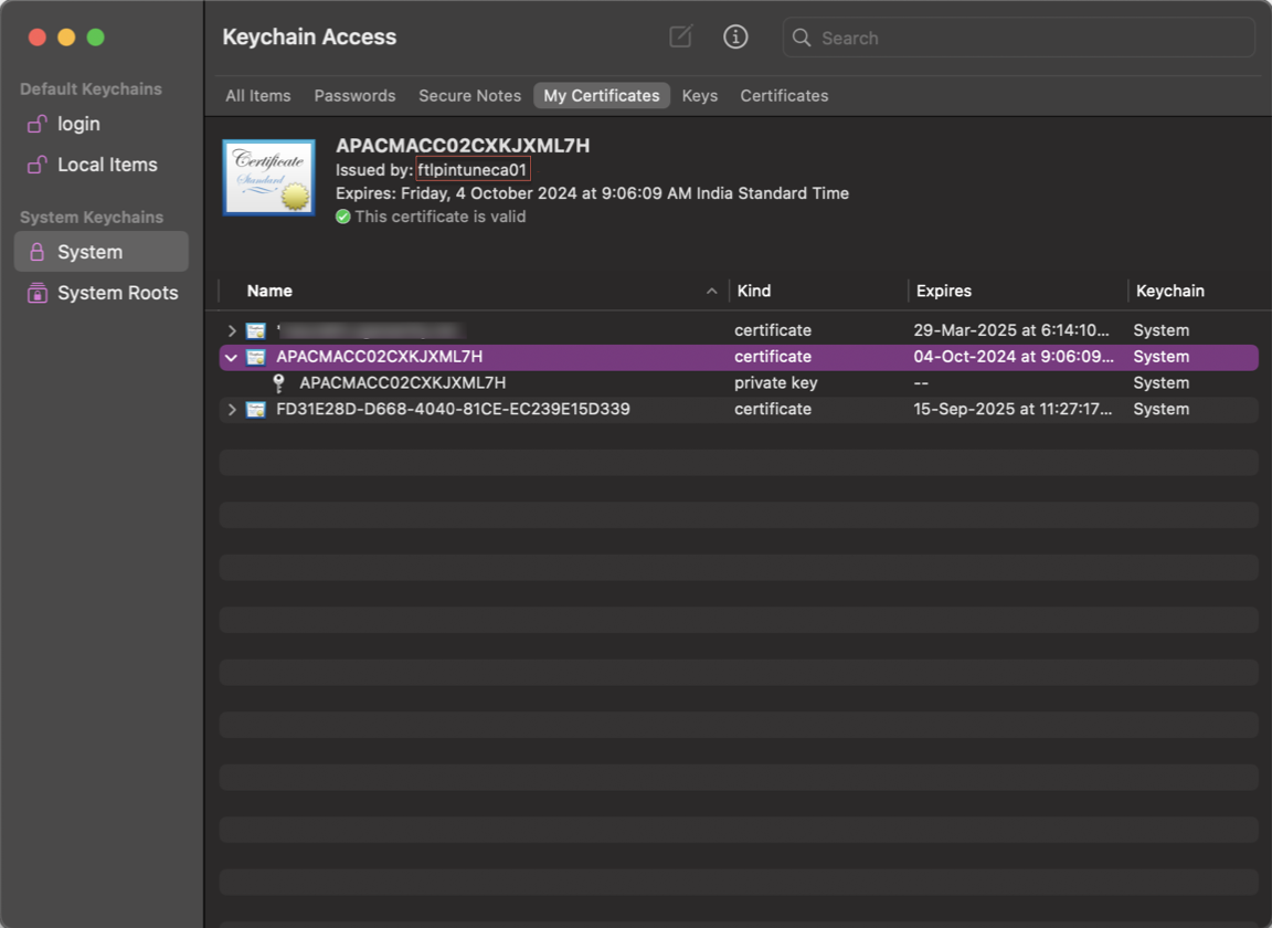Install certificate macOS