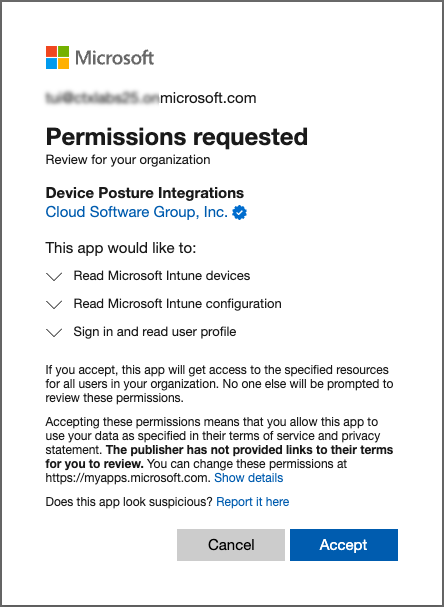 MEM integration permissions