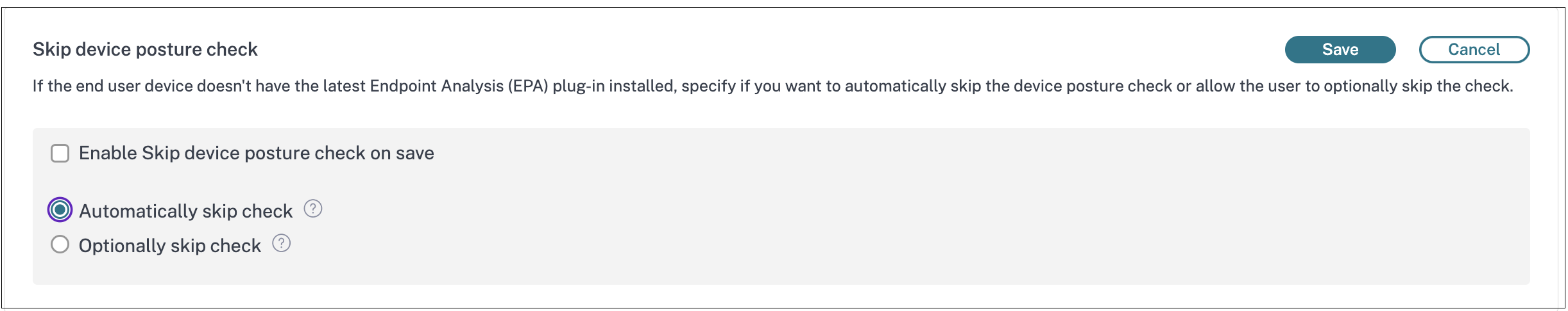 Skip options
