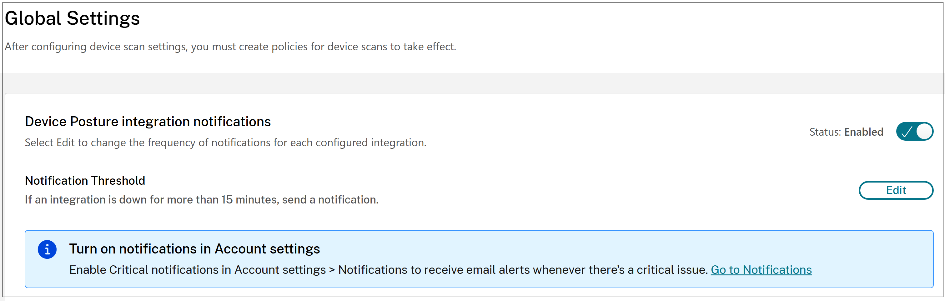 Notification setting