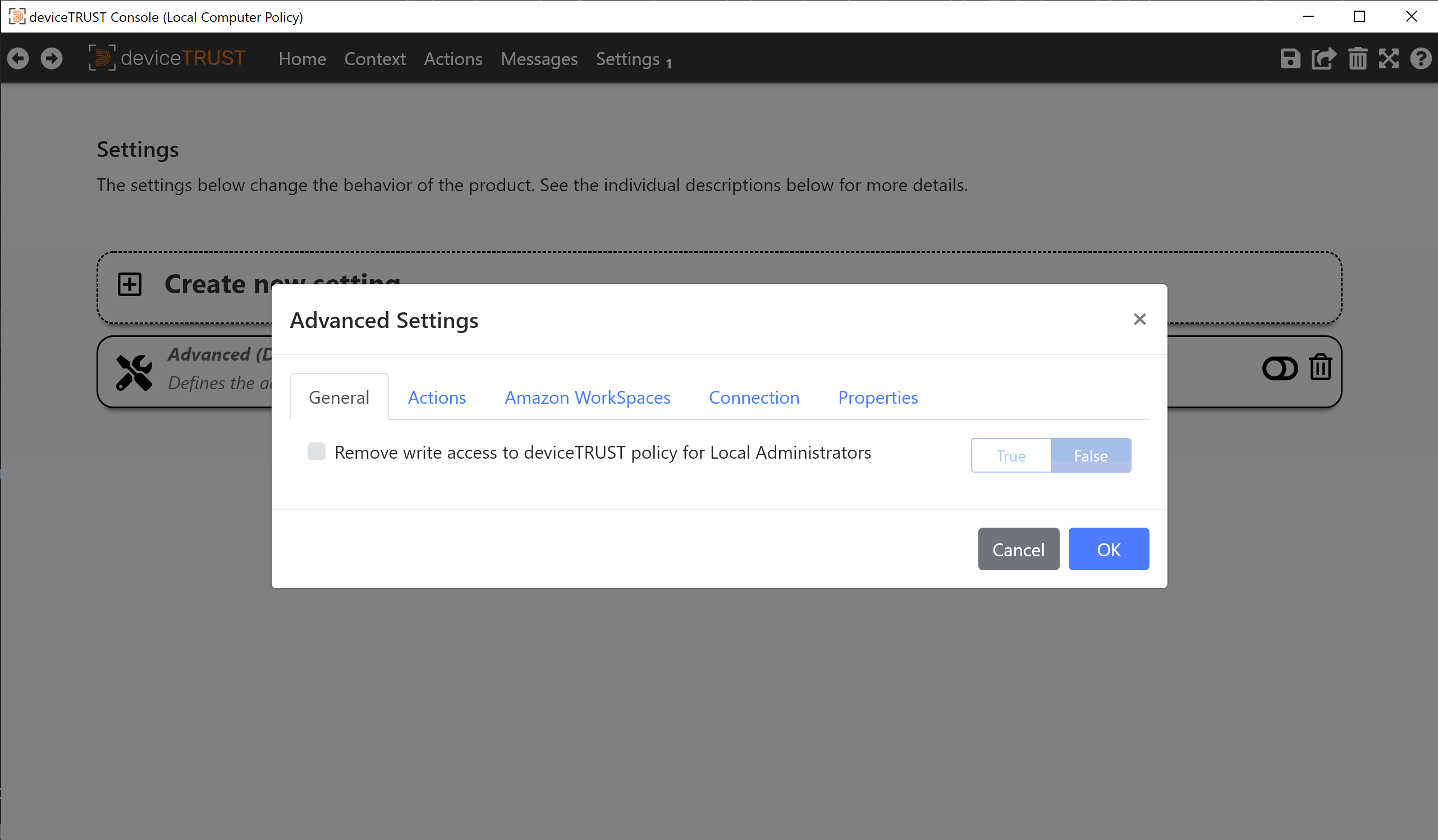 The Advanced Settings