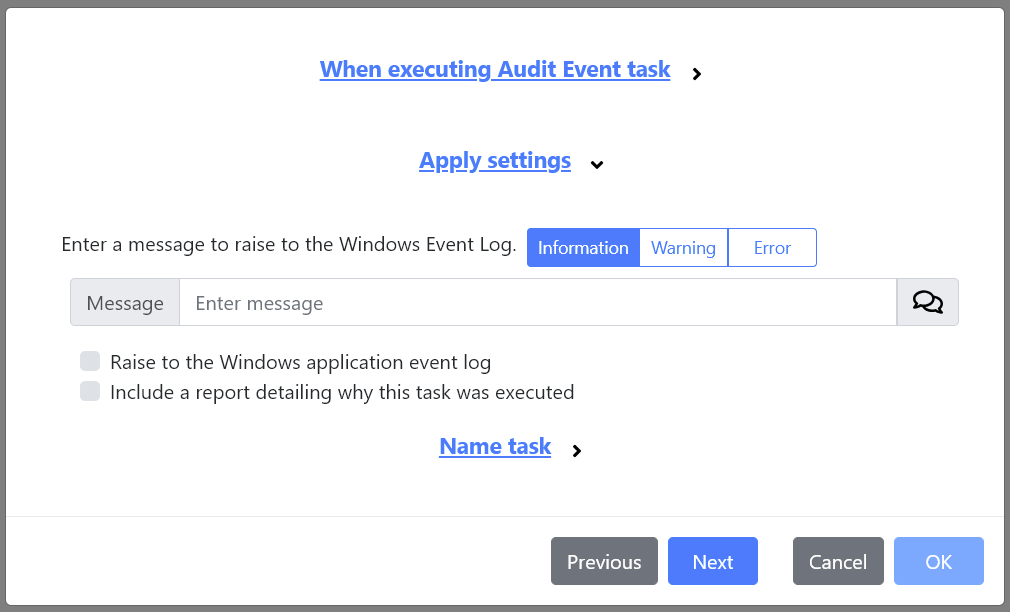 The Audit Event task