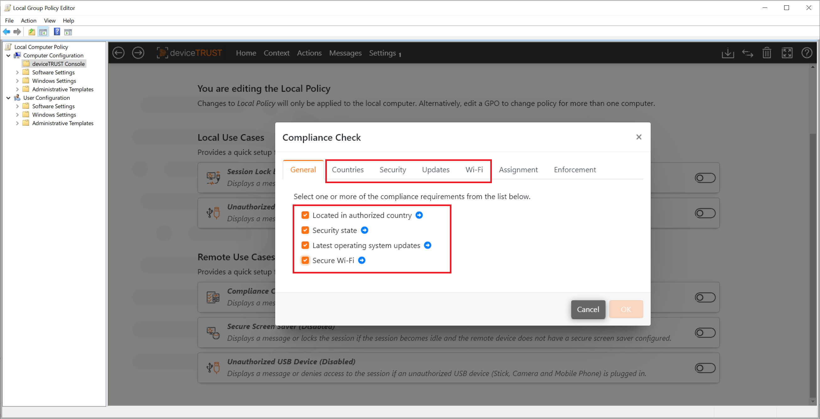 Additional Configuration Tabs