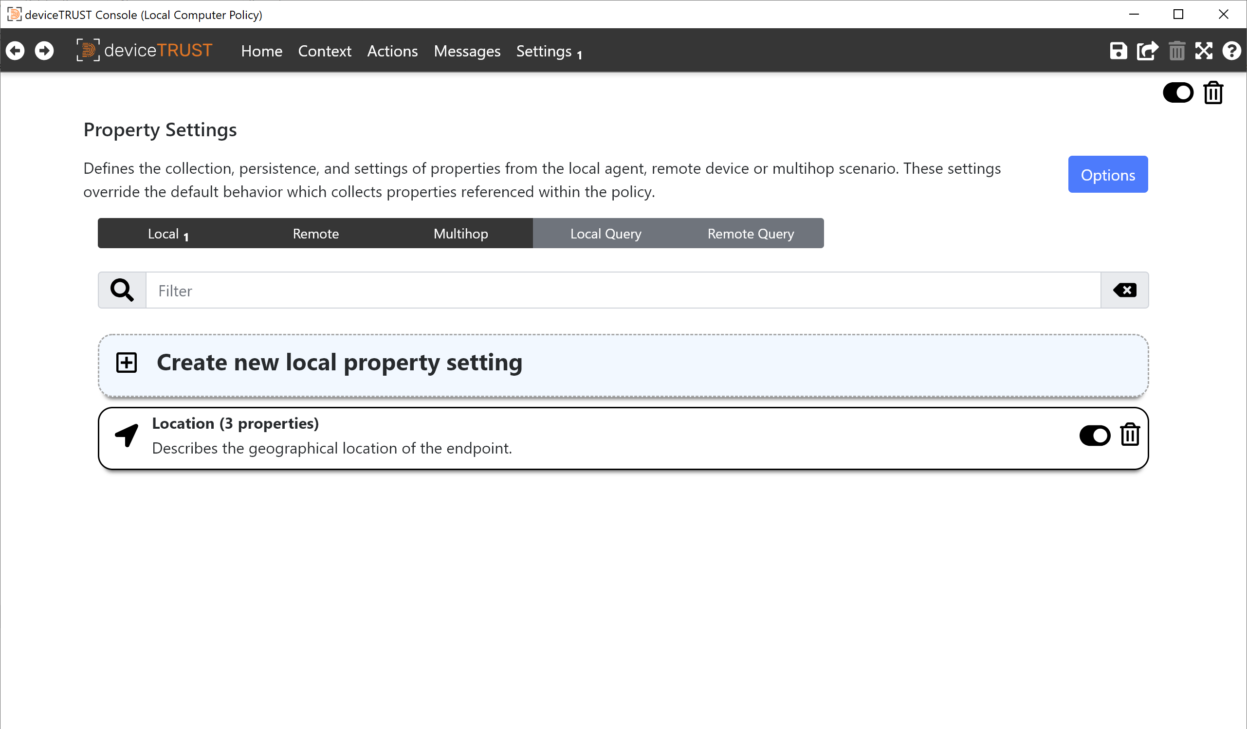 The Property Settings