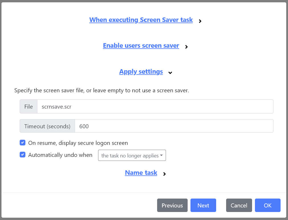 The Screen Saver task
