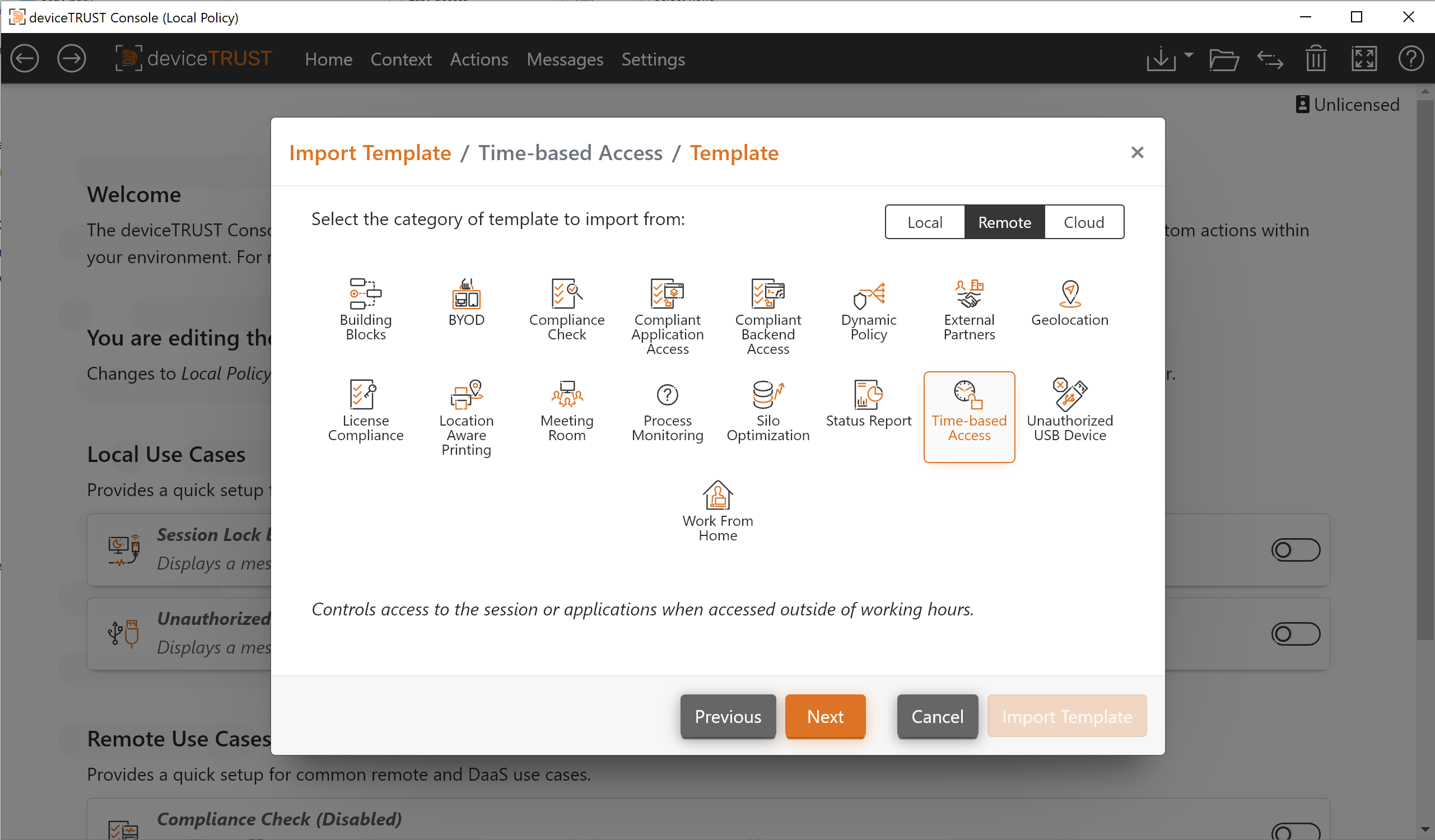 Time-based Access Templates