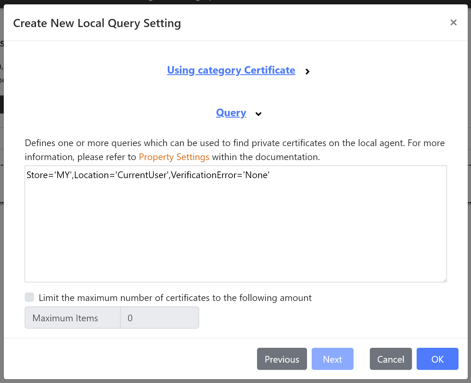 The Property Query.